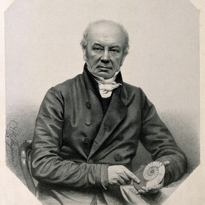 1. William Buckland zachycen&yacute; na litografii od T. H. Maguirea v roce 1849.